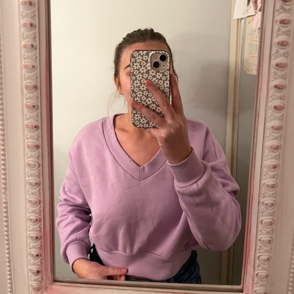 Light purple crop top sweater